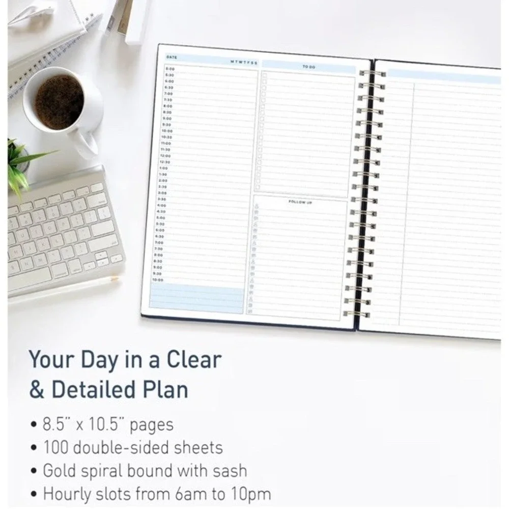 Sweetzer and Orange Daily Planner Notebook – Undated‎ Two-Page Daily Layout